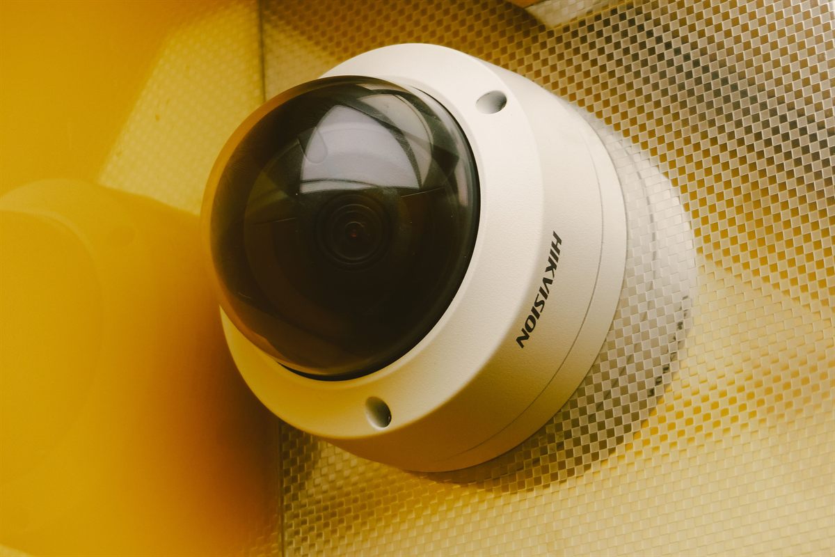 Close-up of a dome CCTV camera — one of the components covered in these guides